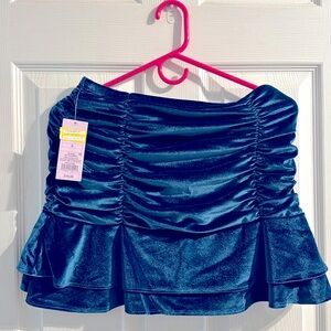 Blue velvet skirt